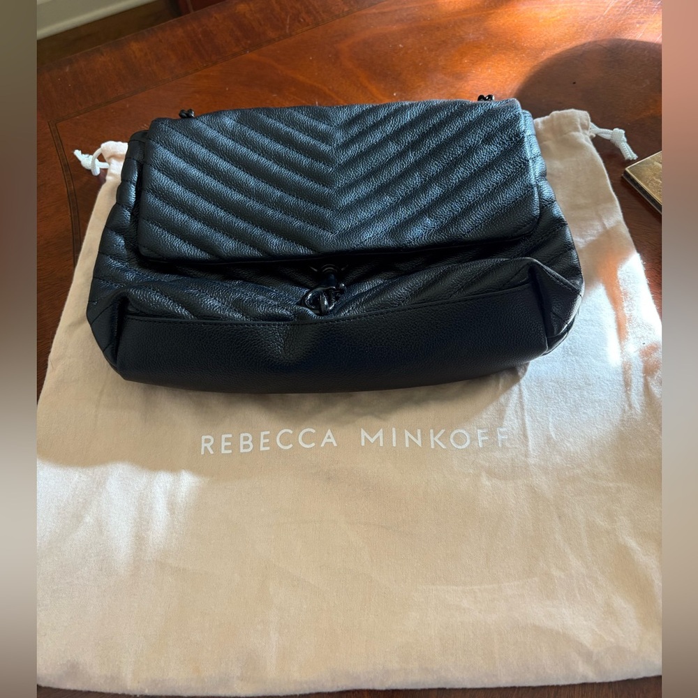 Rebecca Minkoff Black Chevron Quilted Shoulder Bag